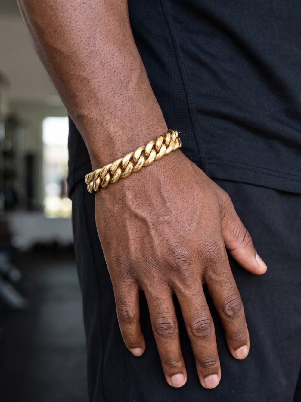 Mens Miami Cuban Link 18k Gold Bracelet 8 Inch Plated 10mm Solid Waterproof New